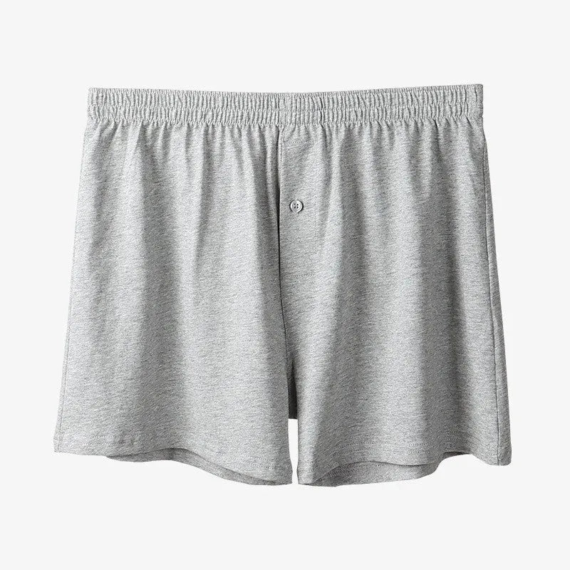 Men's pure cotton high waist boxer shorts in light grey, dark blue and black colours