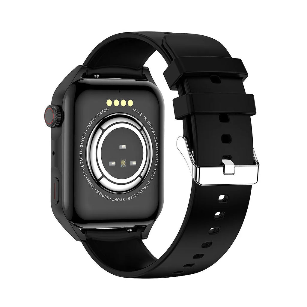 1.8-inch AMOLED smart watch with NFC payment on silicone strap in black colour