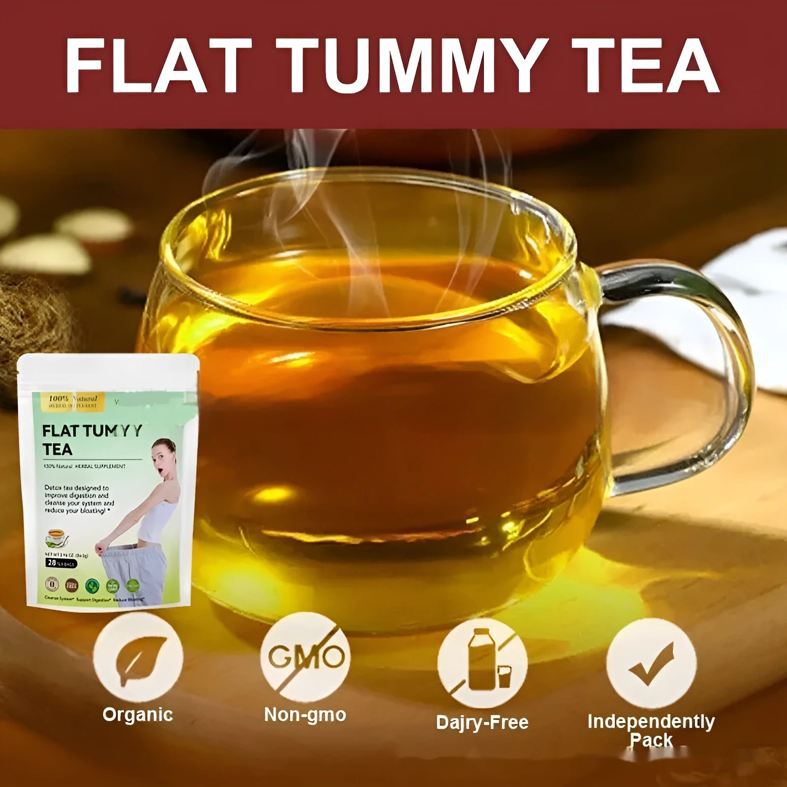 28 Day Slim Flat Tummy Tea collection for women with 16 herbal blends