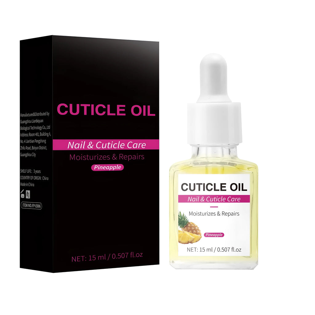 15ml bottle of moisturising nail cuticle oil for soft nail care, specification FP-E006-15ml.