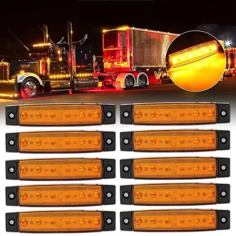 W-SMD trailer and truck side warning light in red, yellow, white, blue, or green, size 9.6 by 2 by 1 cm.