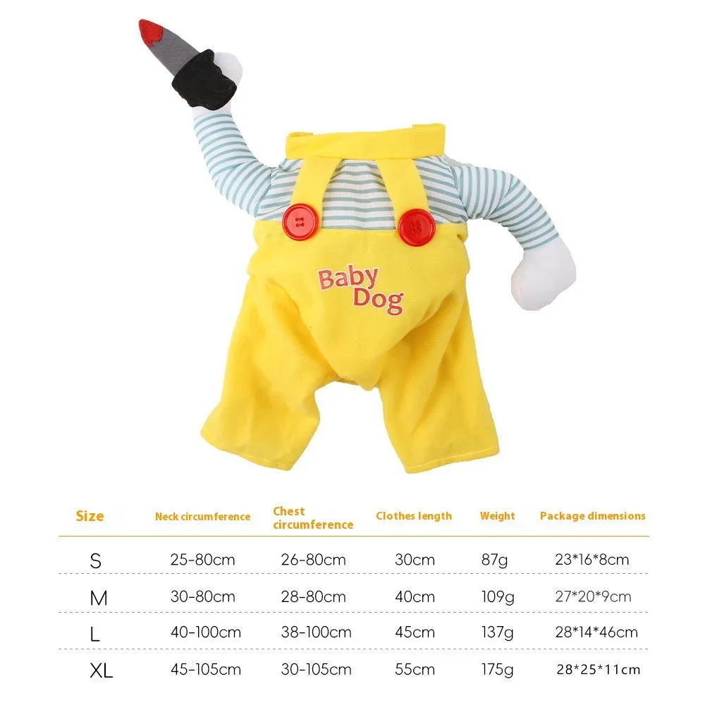 Yellow knife assassin creative design cat costume in polyester fabric