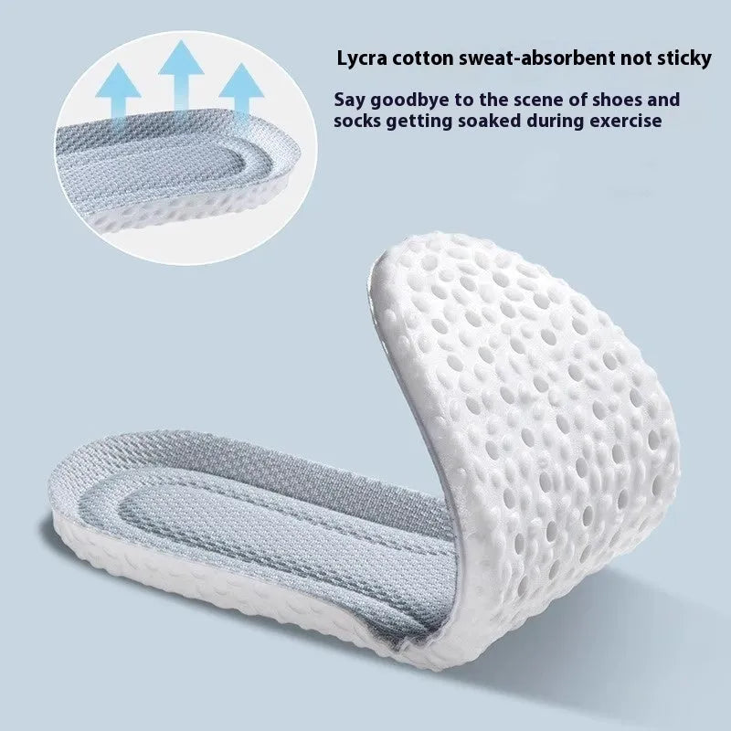 Breathable deodorant sports insoles in grey, black, and orange colours with high elasticity