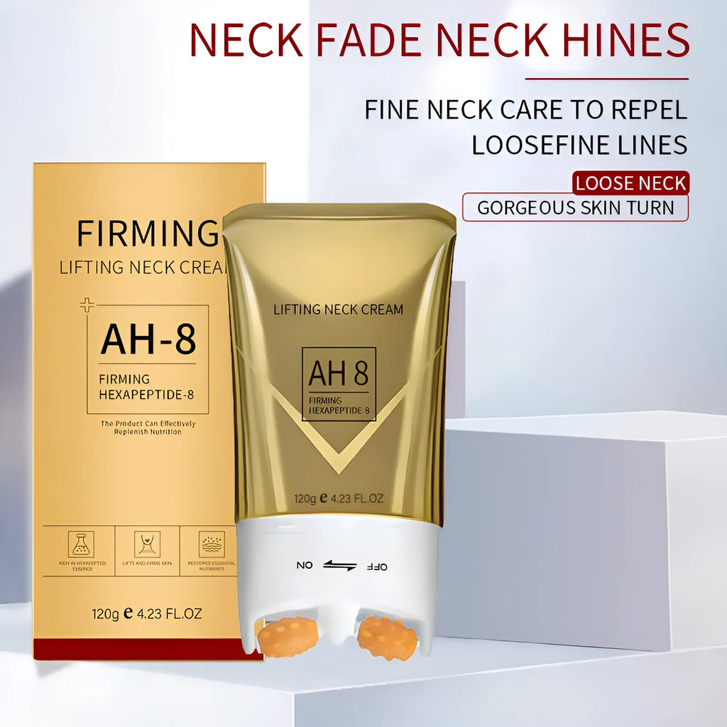 120g roller neck cream in 8.8cm tube with integrated roller applicator for neck wrinkle treatment