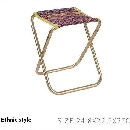 Black aluminium alloy folding camping stool shown in open and folded positions.