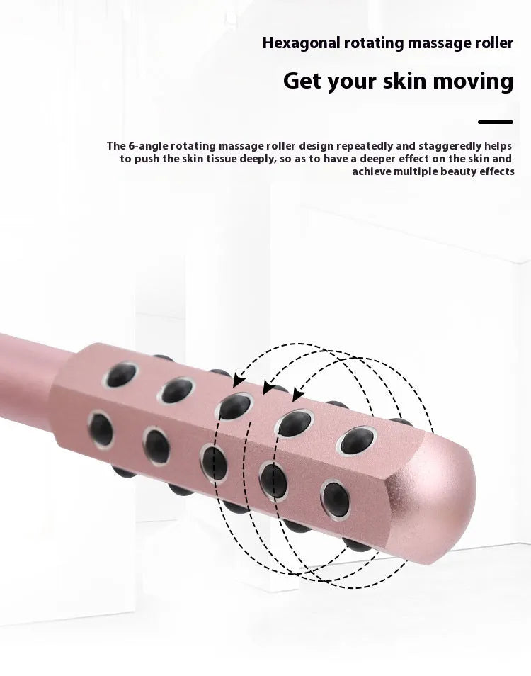 Germanium particles roller beauty massage instrument in purple colour for facial and eye treatment