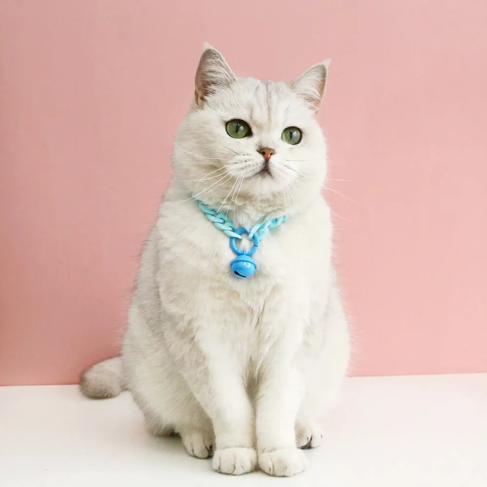 Adjustable plastic pet collar in macaron candy colours for cats, dogs or rabbits