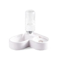 White food-grade plastic pet water fountain for cats and dogs with four flow modes.