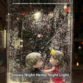 DIY snowy night light kit showing miniature landscape with LED illumination for desktop decoration