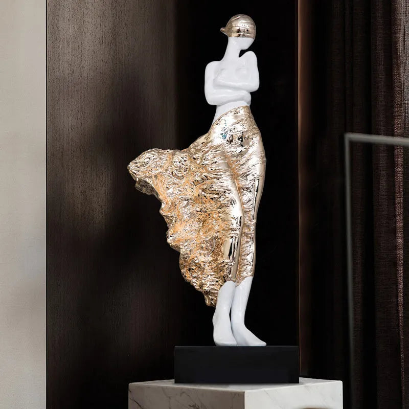 48cm sculptured character ornament in natural resin with modern design