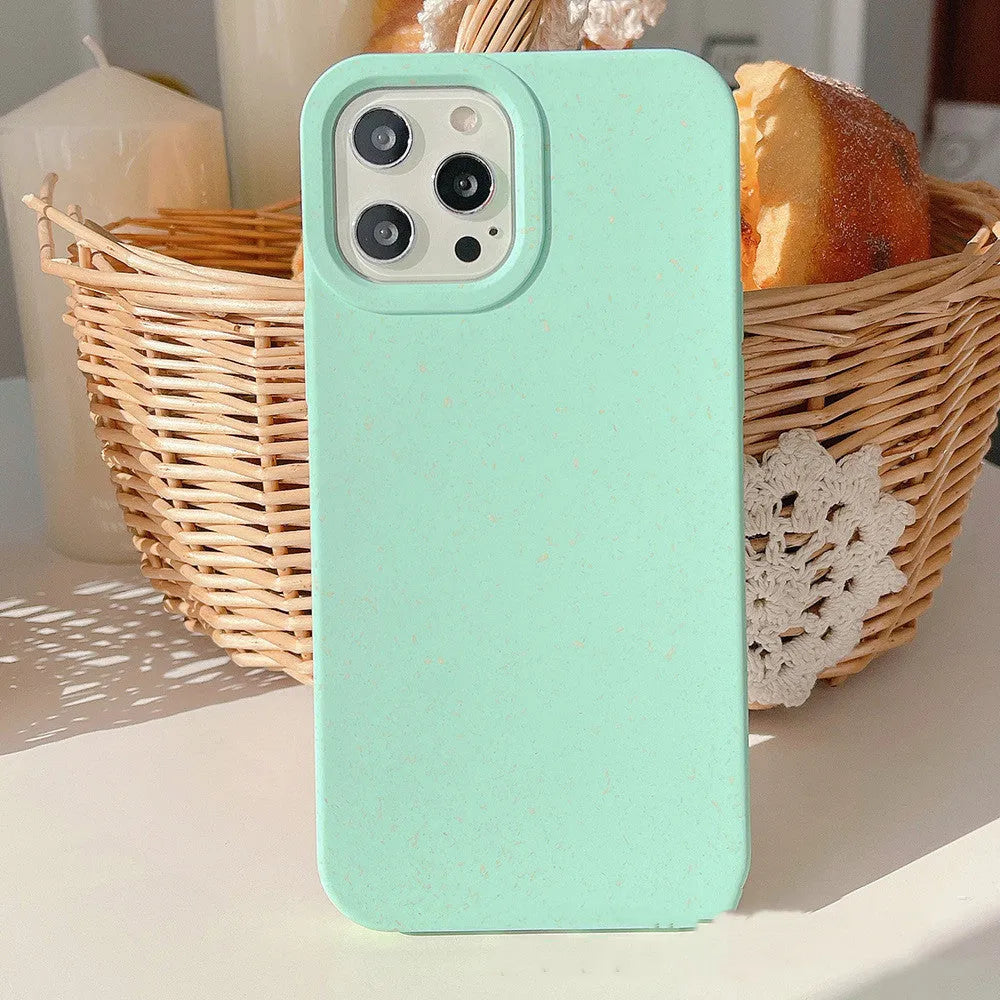 Wheat straw degradable protective rear case for iPhone 14 Pro Max in multiple colour options.