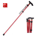 Adjustable aluminium folding walking cane with non-slip rubber tip in silver colour