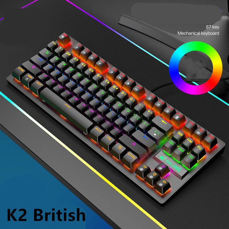 Black mechanical gaming keyboard with ABS construction and simple design