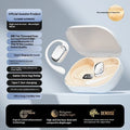 Creative ear-mounted Bluetooth headphones with digital display screen in black colour