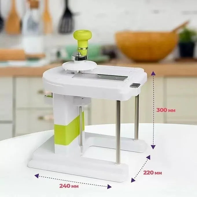 Beige vegetable slicer chopper grater with stainless steel blades for kitchen use