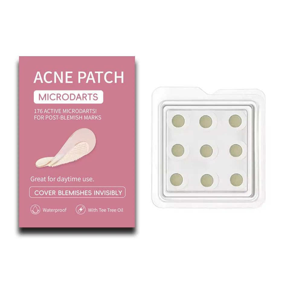 Box of 9 clear hydrocolloid acne patches for pimples and closed comedones