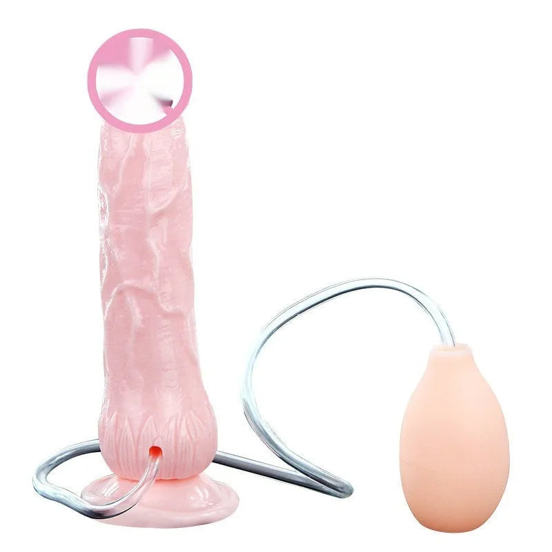 Flesh-coloured TPR and ABS suction cup dildo sex toy, 200mm long.