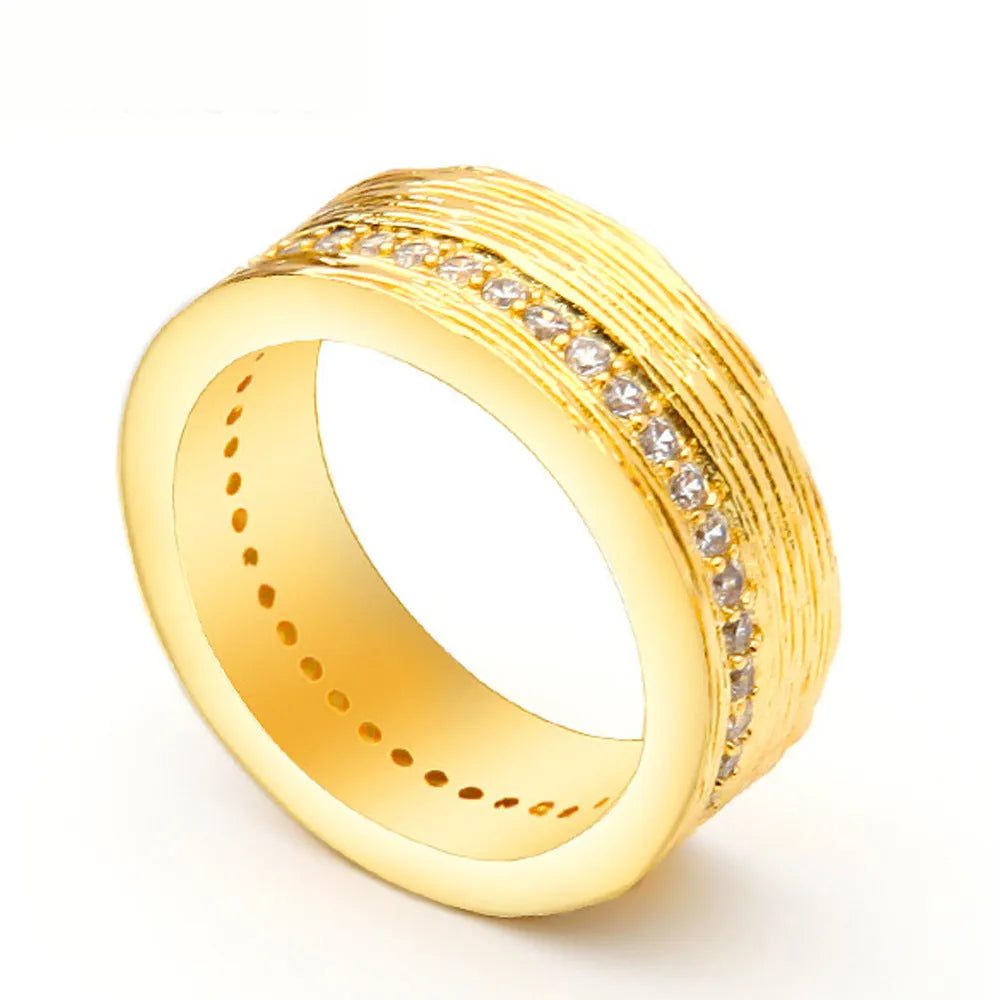 Gold geometric zircon ring in women's sizes 6, 7 and 8