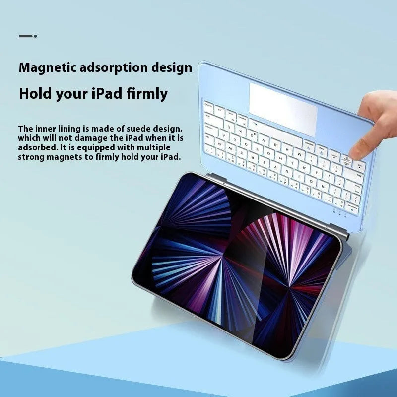 Wireless Bluetooth keyboard with magnetic iPad attachment and protective cover in five colour options