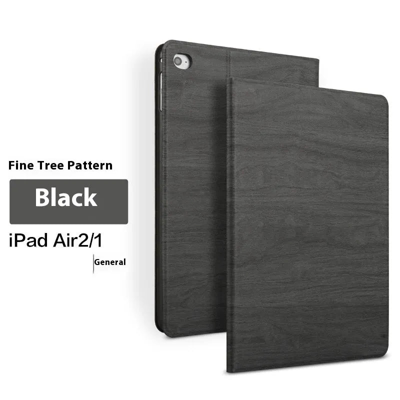 Sapphire blue imitation leather iPad protective cover with a built-in bracket stand.