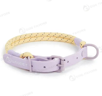 Solid colour PVC dog leash with hand-holding rope function showing 120cm length