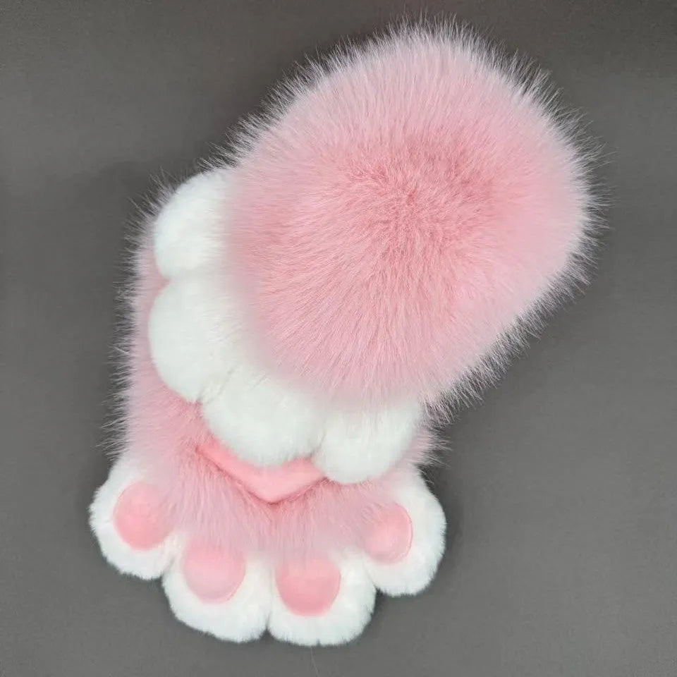 Colourful animal claw cosplay gloves in nylon fabric with various pad colour options