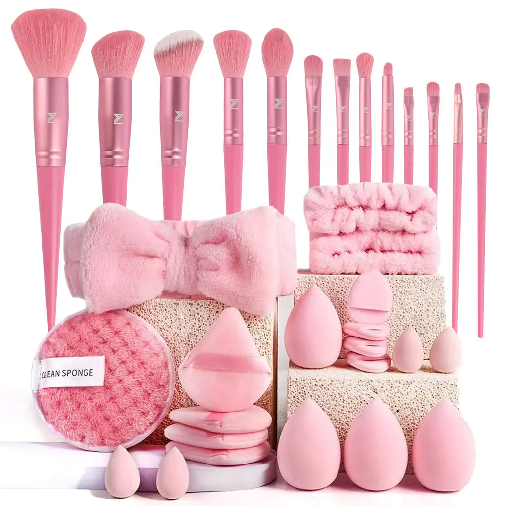 Hydrophilic non-latex beauty tools set with multiple piece counts and colour options