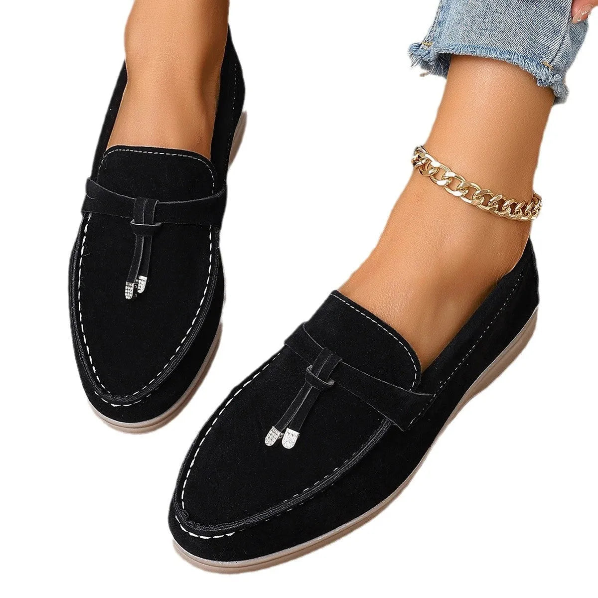 Men's apricot canvas slip-on loafers with a platform sole and round toe on a neutral background.