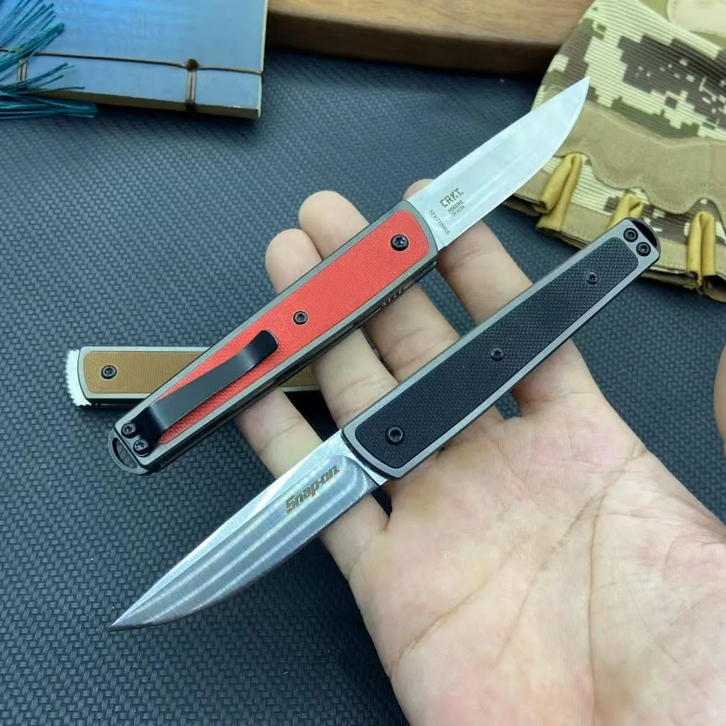 Handmade folding fruit knife in black, red, or coffee colour with a stainless steel blade.