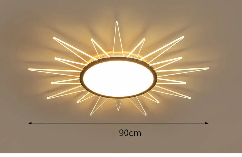 Modern round aluminium LED ceiling lamp with remote control dimming in various sizes