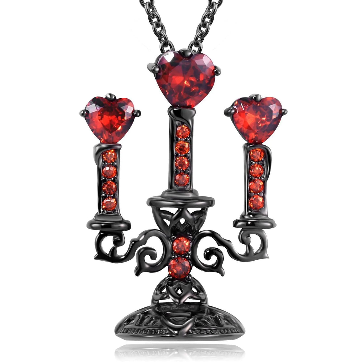 Women's zinc alloy clavicle necklace with a hollow retro candlestick pendant on a cross chain.