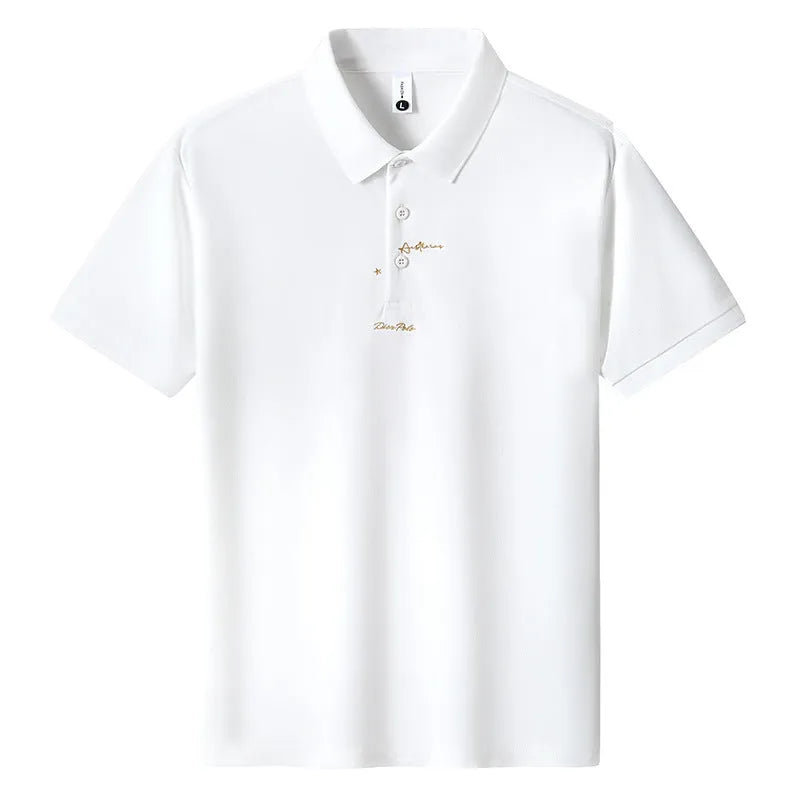 Men's casual cotton T-shirt in multiple colours on a size chart background.