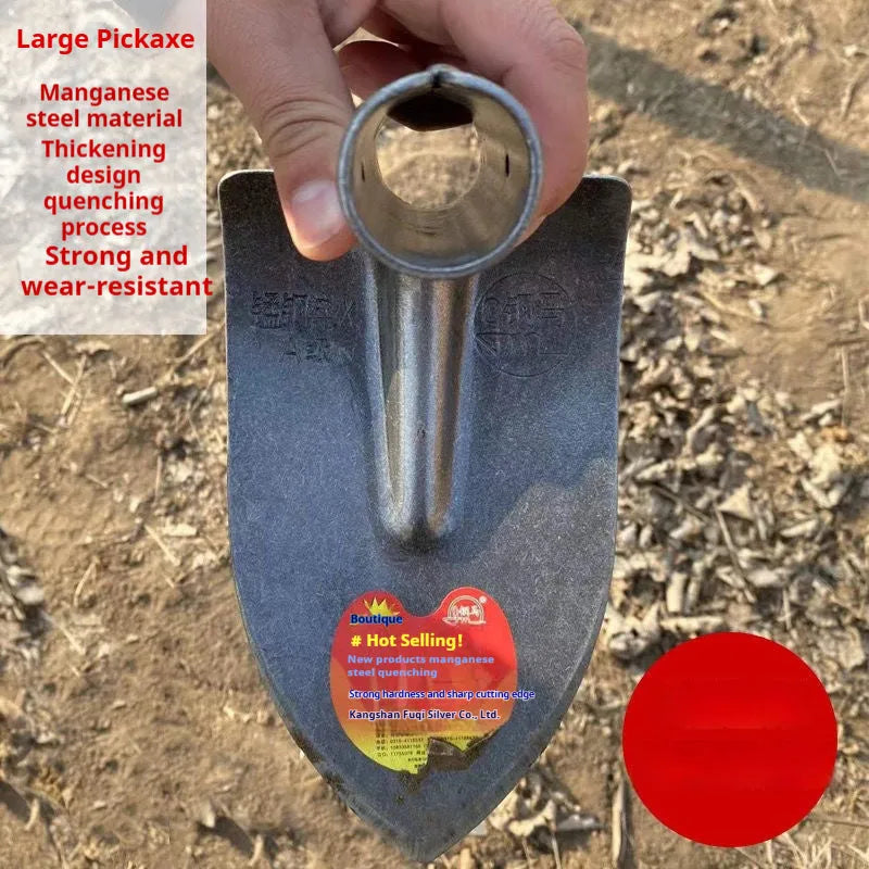 Stainless steel agricultural pointed hoe with a steel horse pointed tip for ploughing