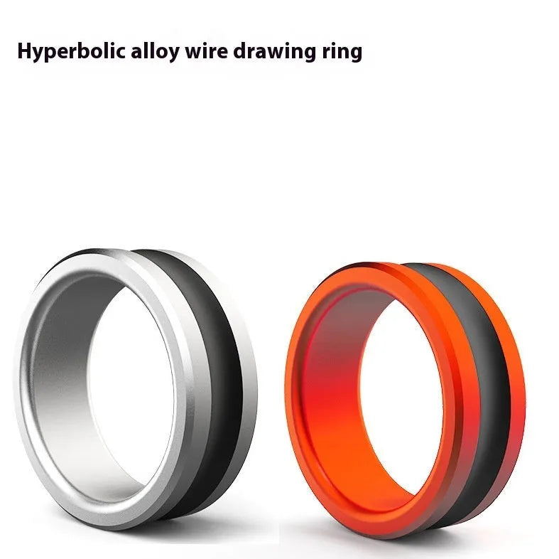 Orange and silver alloy fishing hand guard pull loop with non-slip surface