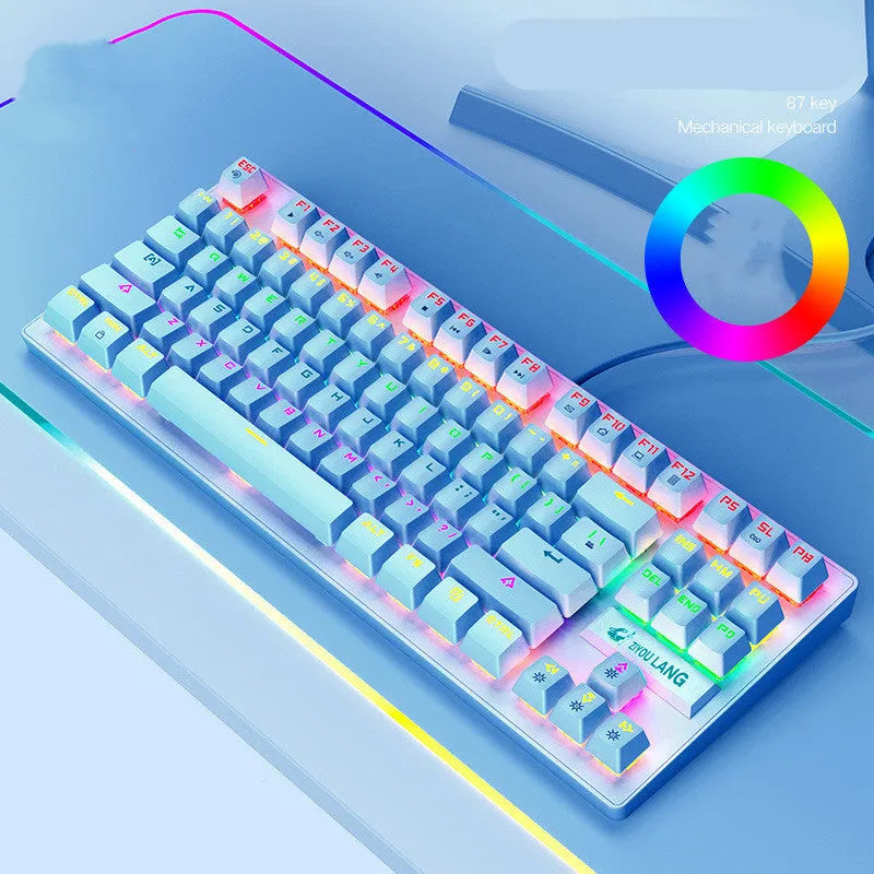 Black mechanical gaming keyboard with ABS construction and simple design