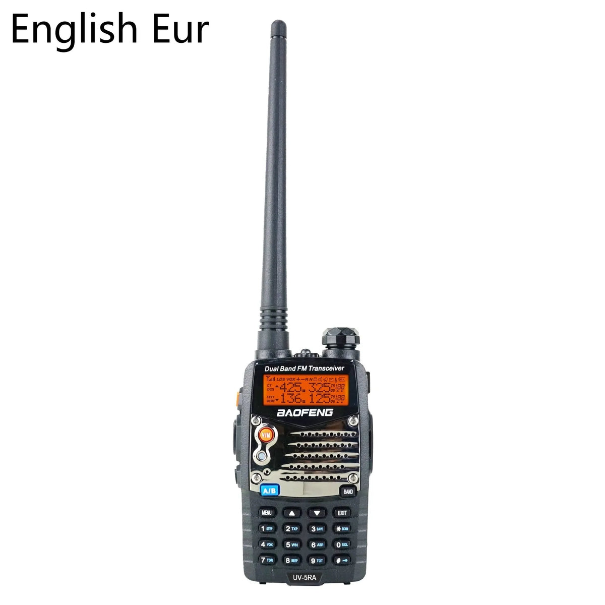 Baofeng UV-5RA dual band handheld transceiver with dual display and antenna