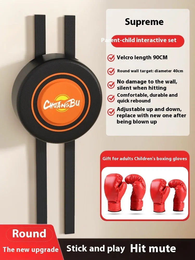 Wall-mounted PU boxing sandbag target in round and square designs for home training