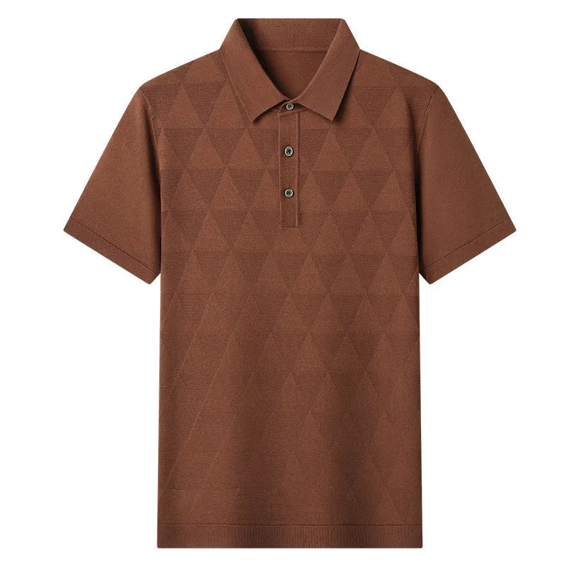 Men's thin ice silk short sleeve T-shirt in lyocell fabric, shown in DX525 Green colour.