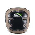 Dark gray Sanda boxing breast protection target with integrated waist guard for martial arts training.