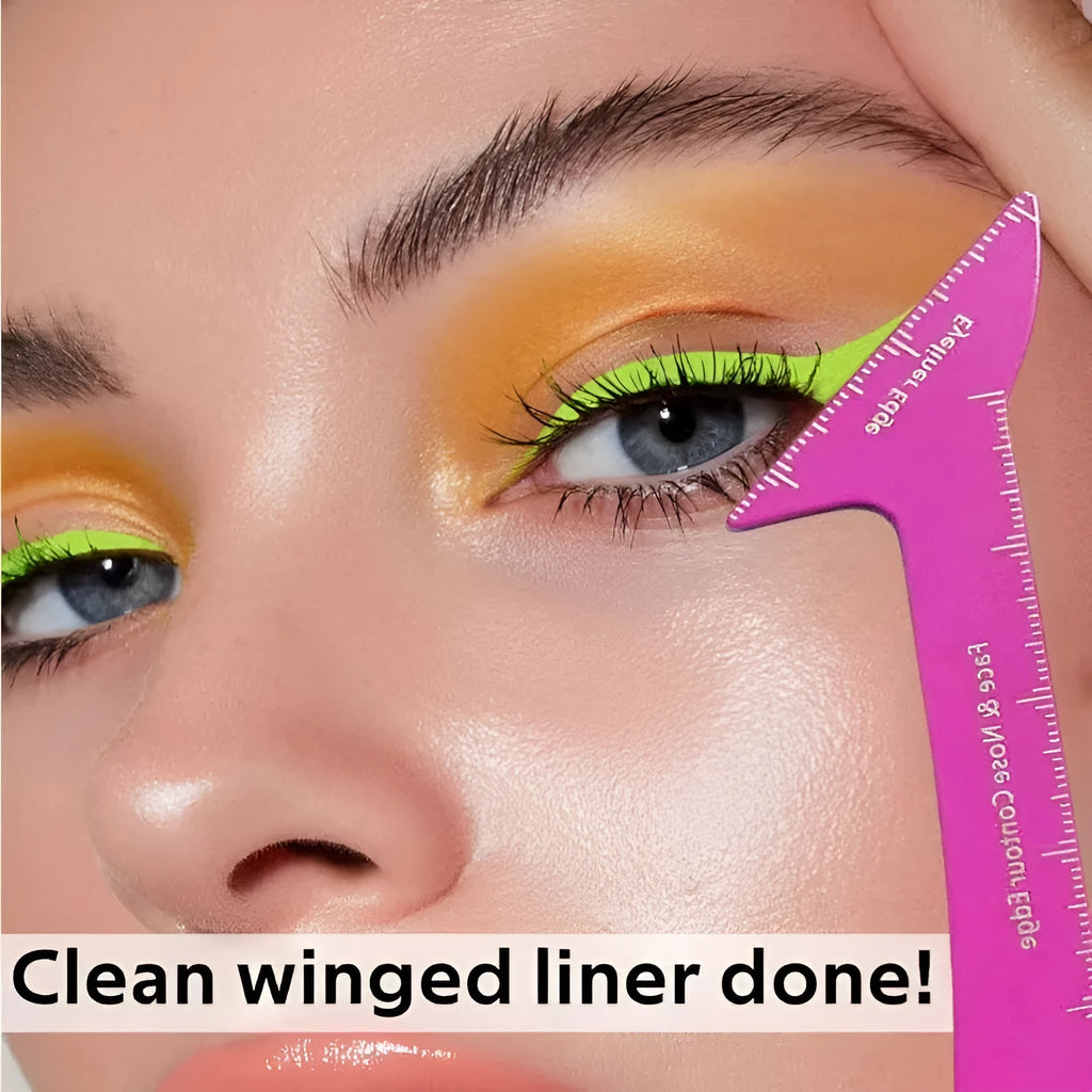 3 reusable eyeliner stencil templates for hooded eyes makeup application