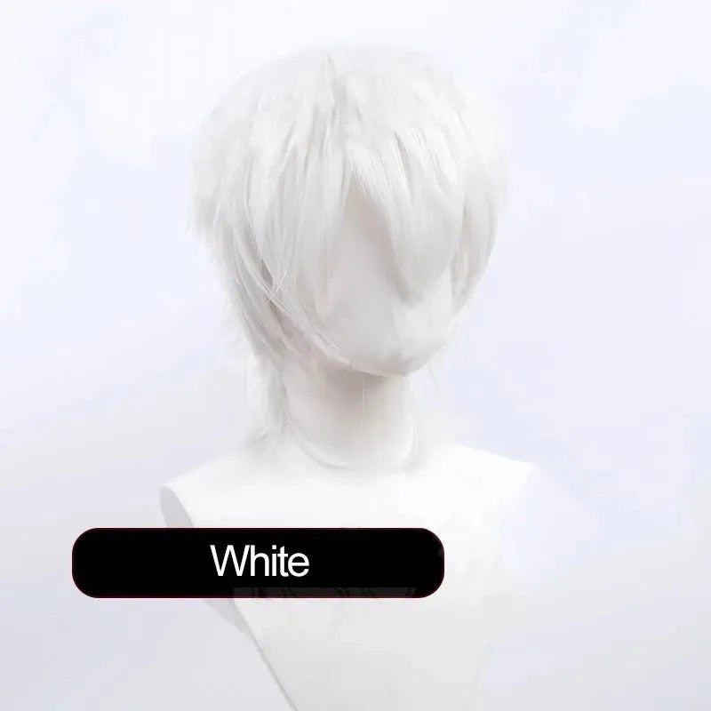 Short cosplay wig with Anime styling and lengthened tail design in high-temperature fibre