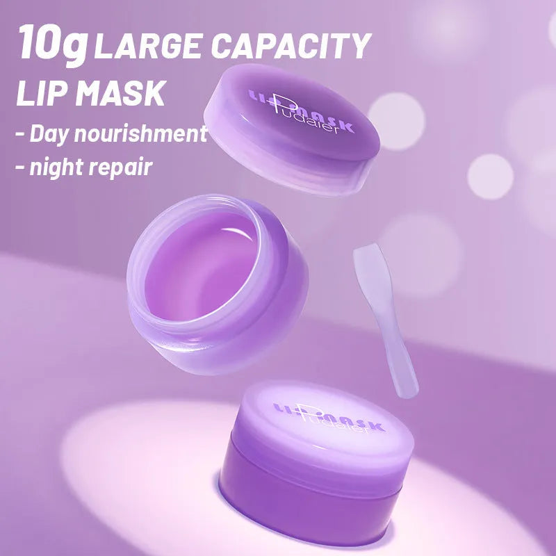 Lip balm exfoliating mask treatment tube with silicone lip scrubber tool