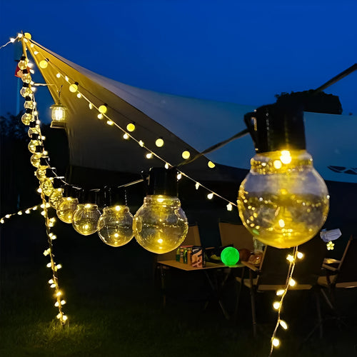 10 metre black solar string lights with 40 transparent plastic bulbs for outdoor festival decoration