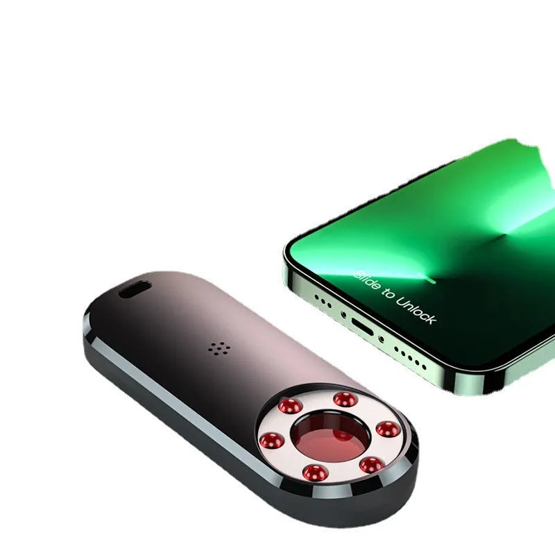 Compact portable infrared security detector with anti-monitoring and anti-positioning functions