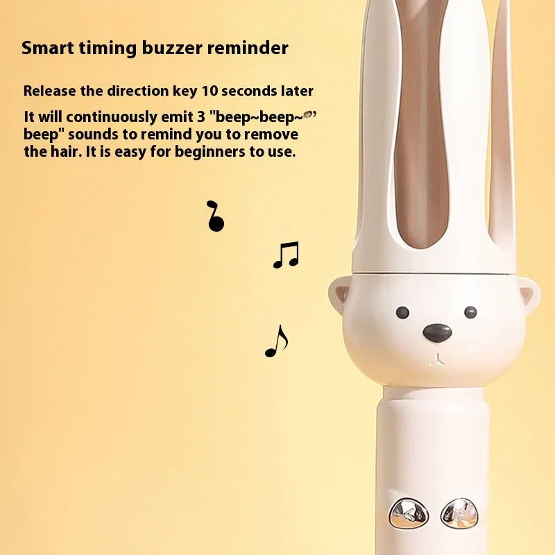 Beige anion automatic hair curler with FS-H208 negative ion technology and wired power supply