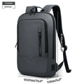 Lightweight polyester commuter backpack with USB interface available in 14 and 17 inch sizes in solid colours