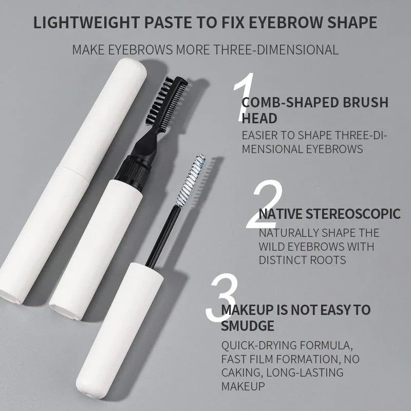 Eyebrow glue with brush for natural wild eyebrow styling in pink or white