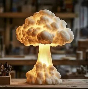 Modern art mushroom cloud table lamp with USB socket power supply
