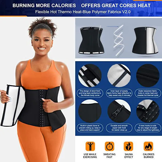 Sports waist shaping breasted belly belt in neoprene with adjustable abdomen contracting function