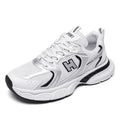 Men's mesh running shoes in three colour options showing round toe design and injection-moulded soles